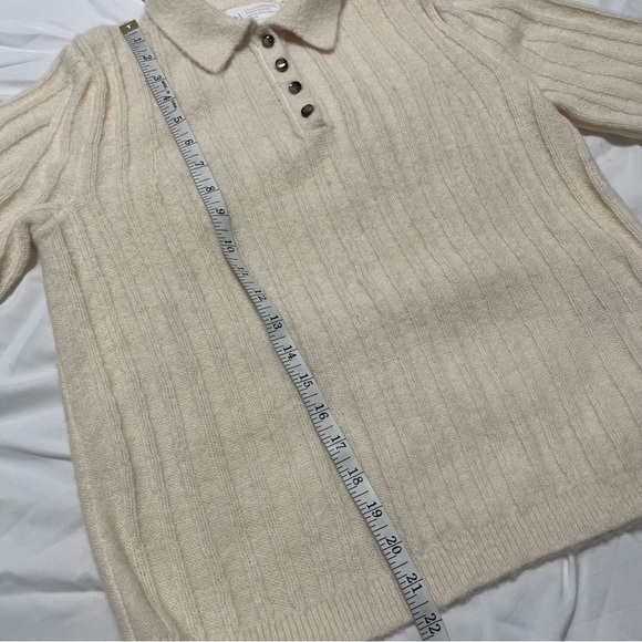 Banana Republic Heritage Cream Sweater Polo Wool Alpaca - Picture 9 of 11